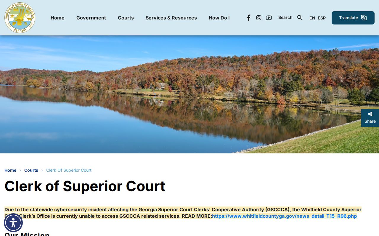 Whitfield County Clerk criminal record office