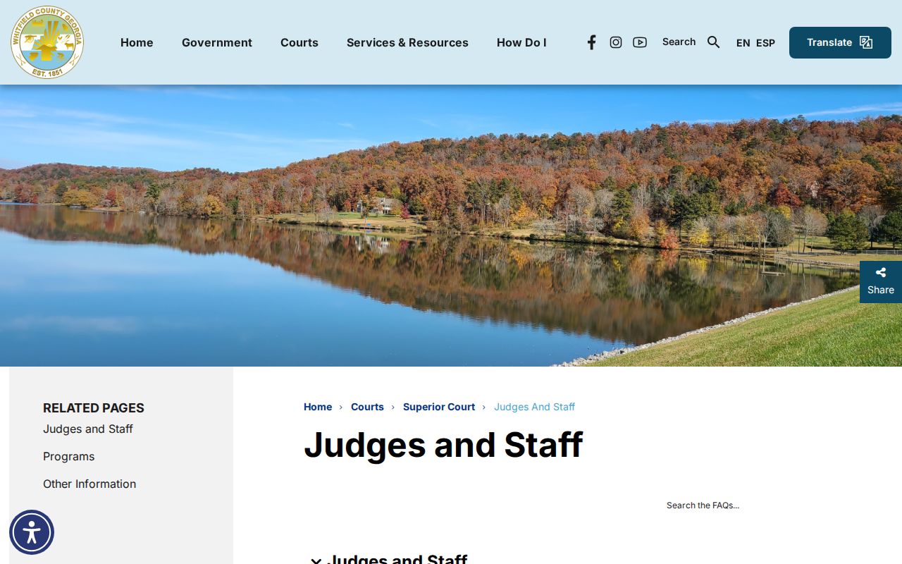 Whitfield County criminal court judges and staff